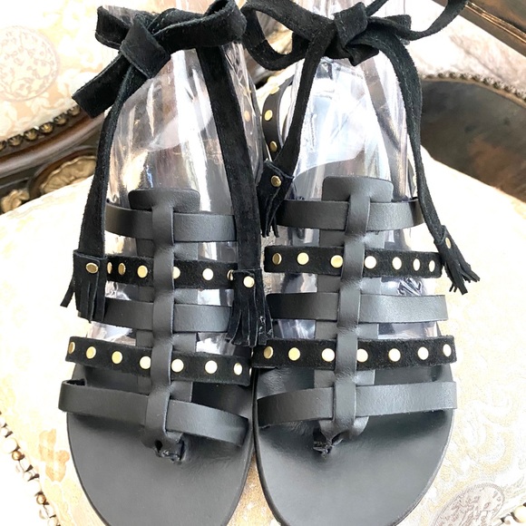 Victor Studded Ankle Tie Sandals - Picture 7 of 15